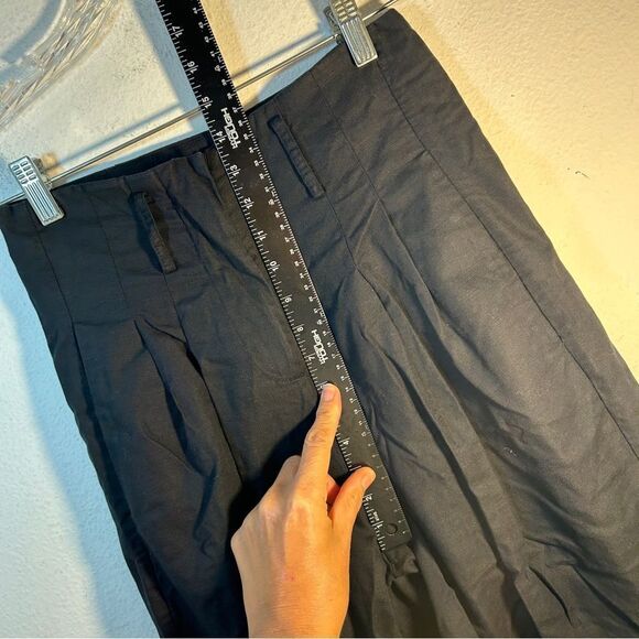 GENTLE HERD LADIES BLACK PANTS small linen capsule minimalism career straight - Picture 8 of 12